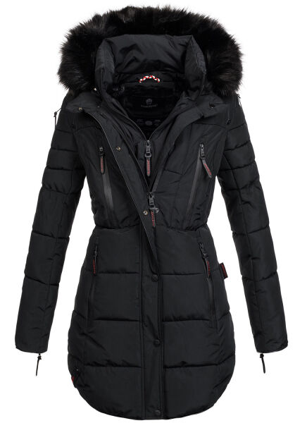 Marikoo Moonshine warme Damen Parka Winterjacke gesteppt Schwarz Gr&ouml;&szlig;e M - Gr. 38