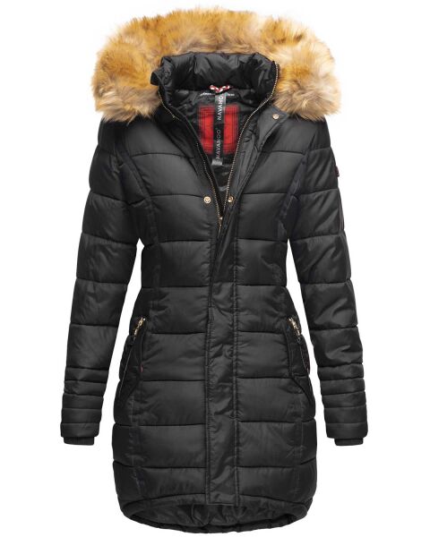 Navahoo Papaya Damen gesteppte Winterjacke mit Doppelzipper und gef&uuml;ttert Schwarz Gr&ouml;&szlig;e S - Gr. 36