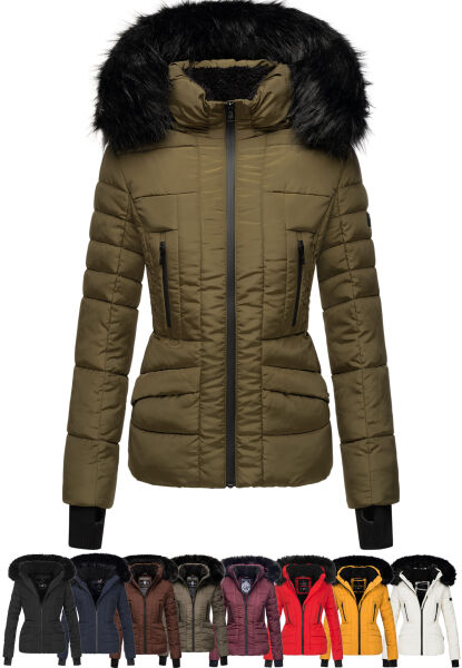 Navahoo Adele Damen Winterjacke warm gef&uuml;ttert Teddyfell
