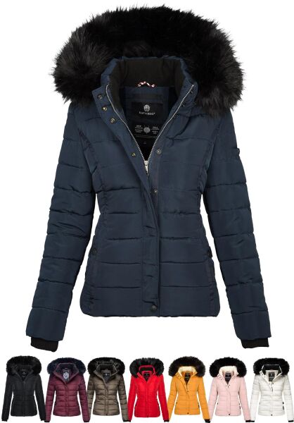 Navahoo Miamor Damen Steppjacke mit Teddyfell