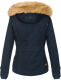 Navahoo Pearl Damen Winterjacke mit Kunstfell Navy Gr&ouml;&szlig;e M - Gr. 38
