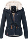 Navahoo Pearl Damen Winterjacke mit Kunstfell Navy Gr&ouml;&szlig;e M - Gr. 38