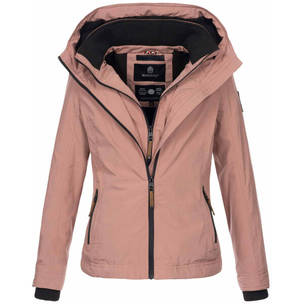 Marikoo Erdbeere Damen &Uuml;bergangsjacke leicht gef&uuml;ttert mit Kapuze Terrakotta Gr&ouml;&szlig;e L - Gr. 40