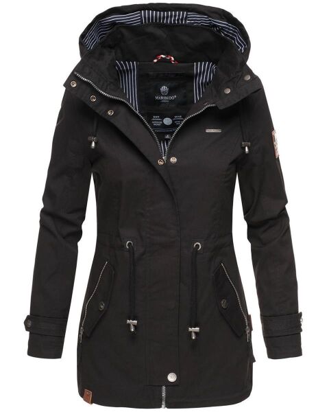 Marikoo Nyokoo Damen Herbst Fr&uuml;hling &Uuml;bergangsjacke Schwarz-Gr.M