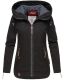 Navahoo Wekoo Damen &Uuml;bergangsjacke mit Kapuze Schwarz  Gr&ouml;&szlig;e M - Gr. 38