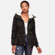Marikoo Bikoo Damen gef&uuml;tterte Winterjacke mit Teddyfell Schwarz Gr&ouml;&szlig;e S - Gr. 36