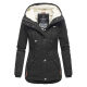 Marikoo Bikoo Damen gef&uuml;tterte Winterjacke mit Teddyfell Schwarz Gr&ouml;&szlig;e S - Gr. 36