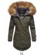 Marikoo La Viva Princess Damen Winterjacke mit Kapuze Olive Gr&ouml;&szlig;e S - Gr. 36