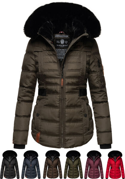 Navahoo Melikaa Damen Winterjacke mit Kunstfellkragen &amp; Kapuze