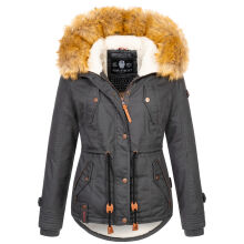 Navahoo Pearl Damen Winterjacke mit Kunstfell Anthrazit...