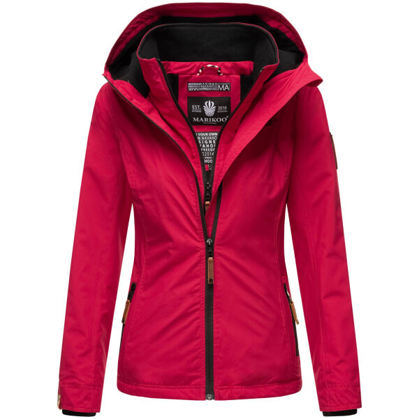 Marikoo Erdbeere Damen &Uuml;bergangsjacke leicht gef&uuml;ttert mit Kapuze Fuchsia Gr&ouml;&szlig;e XS - Gr. 34
