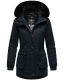 Navahoo Olessaa Damen halblange Winterjacke mit Kapuze Navy M - Gr. 38