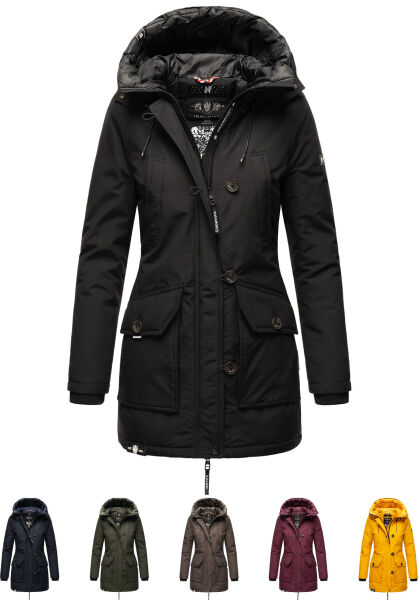 Navahoo Freezestoorm Damen Parka Winterjacke gef&uuml;ttert mit Kapuze