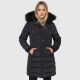 Navahoo Lotusbl&uuml;te Princess Damen lange Winter Steppjacke Schwarz-Gr.M