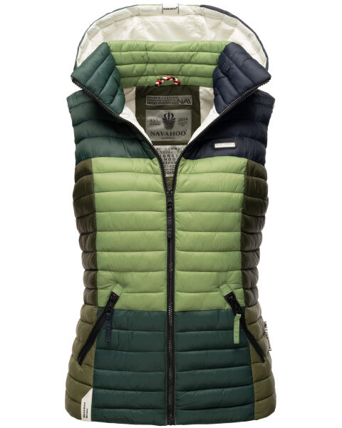Navahoo Shadaa Multikulti Damen Weste &auml;rmellose Steppweste Multicolour &ndash; Forest Gr&ouml;&szlig;e XS - Gr. 34