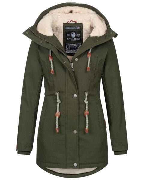 Navahoo Ireliaa Damen Winterjacke Olive Gr&ouml;&szlig;e M - Gr. 38