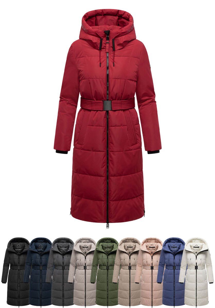 Navahoo Herbstnebel Damen Winter Steppmantel lang